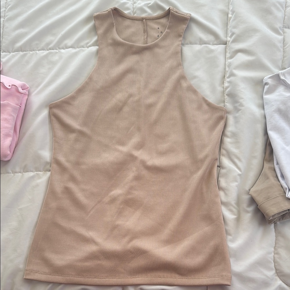 A New Day Fitted Tan Tank Top